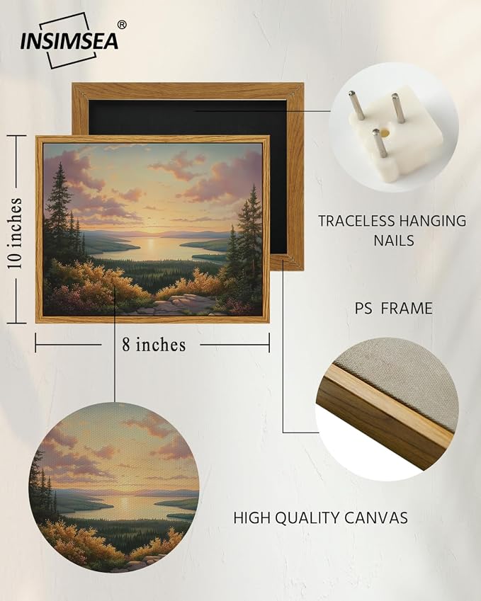 InSimSea Framed Canvas Wall Art, Vintage National Park Art - Image 5
