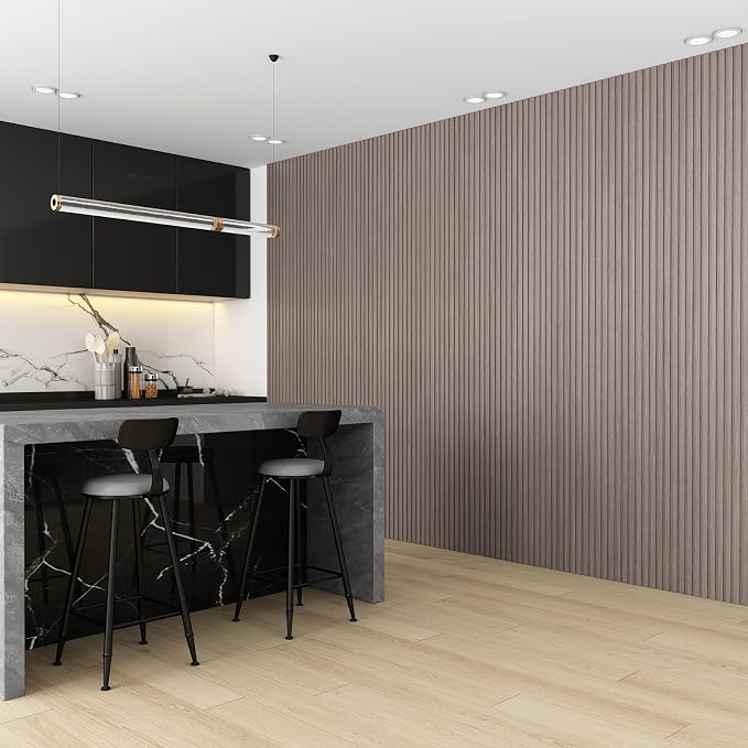 8-Pack WPC Wall Panels 118’’ x 6.3’’ 3D Slat Wall Panel Acoustic Wall Paneling - Image 4