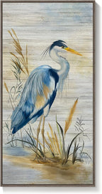 Framed Vertical Blue Heron Living Room Wall Art, Large Vintage Bird Picture - Image 9