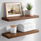Homeforia Classic Walnut 20 inch Floating Shelf, High End Solid Real Wood Small by Homeforia