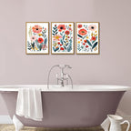 KISSFOX Colorful Wildflower Canvas Wall Art Set Of 3 Flowers Pictures Prints - Image 5