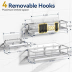 YASONIC Shower Caddy Adhesive, No Drill Bathroom Organizers, Rust Proof Shower - Image 3