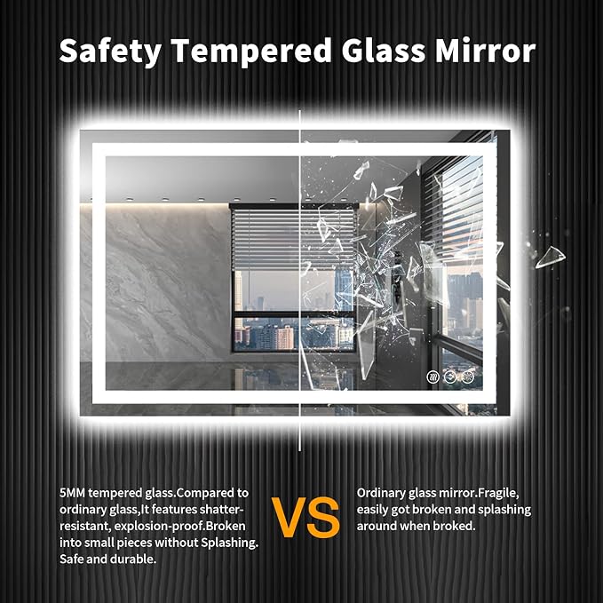 LOAAO 48X32 LED Bathroom Mirror - Image 7