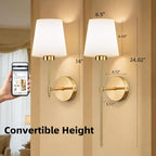 IRONPAX Wall Sconces Battery Operated Set of 2, Wireless Rechargeable Wall - Image 2
