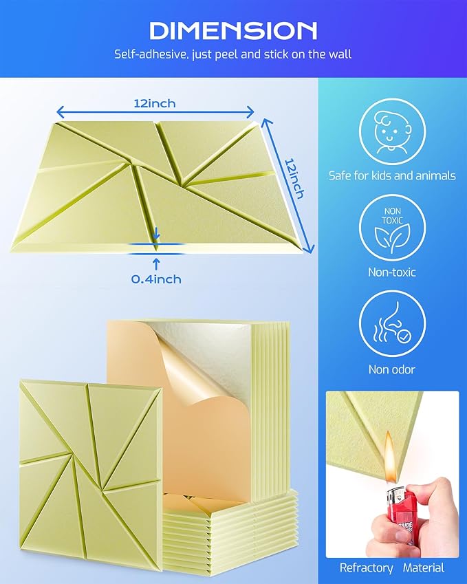 22 Pack Acoustic Panels, Sound Proof Foam Panels - Image 3