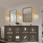 Powfloven Vintage Rechargeable Wall Sconces Set of 2, Wireless Gooseneck Indoor - Image 4