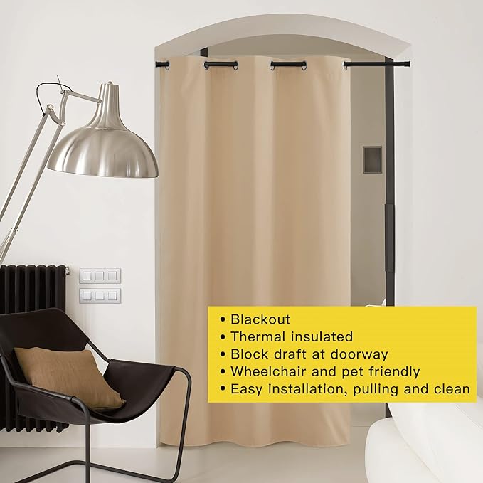NICETOWN Closet Curtain for Bedroom Door, Faux Folding Accordion Doors - Image 3