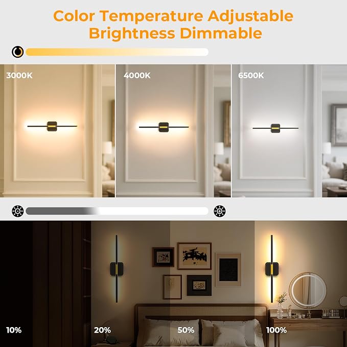 GvvooHome Battery Operated Wall Sconces Set of 2, Detachable 360°Rotate Wall - Image 2