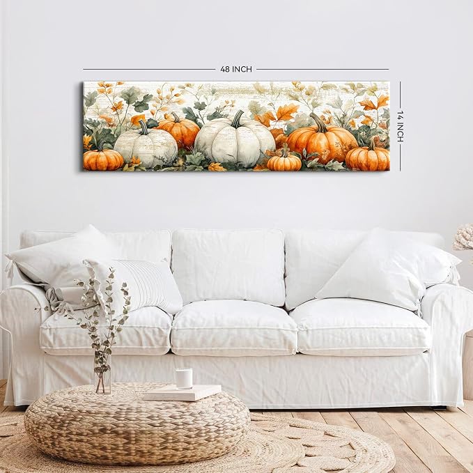 Pumpkin Canvas Wall Art Fall Picture Botanical Wall Decor - Image 4