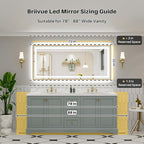 72x32 Inch LED Bathroom Mirror - Image 3