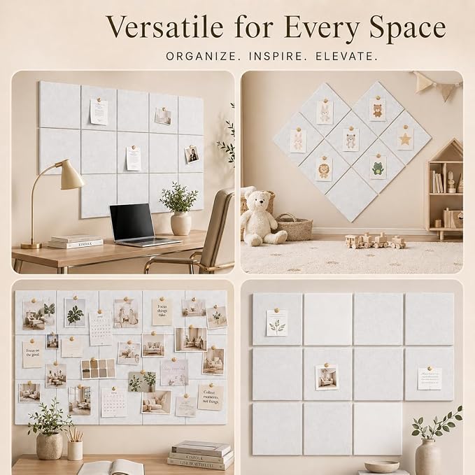 Large Cork Boards for Walls – 36" x 24" Self Adhesive Felt Wall Tiles - Image 6