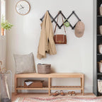 SCUNDA Wall Rack with 10 Hooks, Wooden Wall Expandable Coat Rack - Image 4