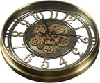 CLXEAST 21 Inch Industrial Moving Gears Wall Clock, Modern Farmhouse Arabic - Image 4