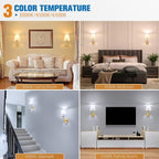 NIORSUN 13.8 inch Battery Operated Wall Sconce Set of 2, 9 Colors Wireless - Image 4