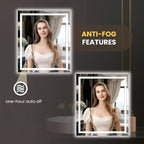 LOAAO 24"X28" LED Mirror for Bathroom, Lighted Bathroom Mirror - Image 4