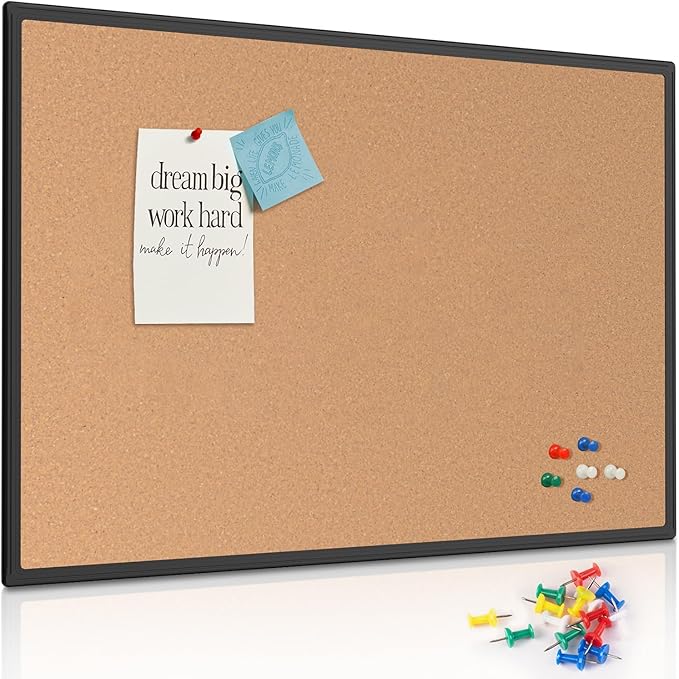 Cork Board Bulletin Board 48" x 36", Office Board by Justdowhatyouwanttodo