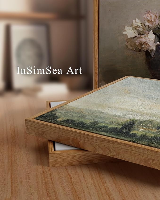 InSimSea Framed Canvas Wall Art Vintage Decor, Landscape Wall Art Home Decor - Image 2