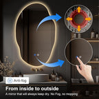 Asymmetrical LED Bathroom Mirror - Image 4
