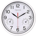 8 Inch White Wall Clock, Sweep Silent Movement Accurate Clocks by Vigorwise