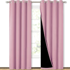 NICETOWN Crystal Pink Full Shade Curtain Panels, Pair of Energy Smart & Noise by NICETOWN