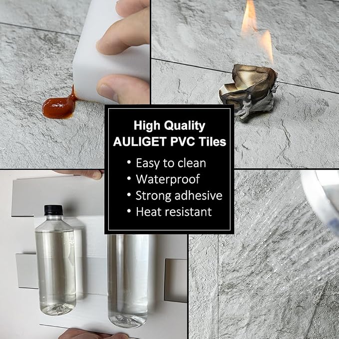 AULIGET 2-Piece Light Slate Peel and Stick Backsplash Wall Tiles, Laundry Room - Image 5