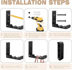 OHIYO 6 PCS Heavy Duty Folding Wall Hooks, Sturdy Black Wall Mounted Hooks - Image 5