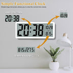 8.5" Modern Digital Wall Clock, Battery Operated, Simple LCD Display - Image 7