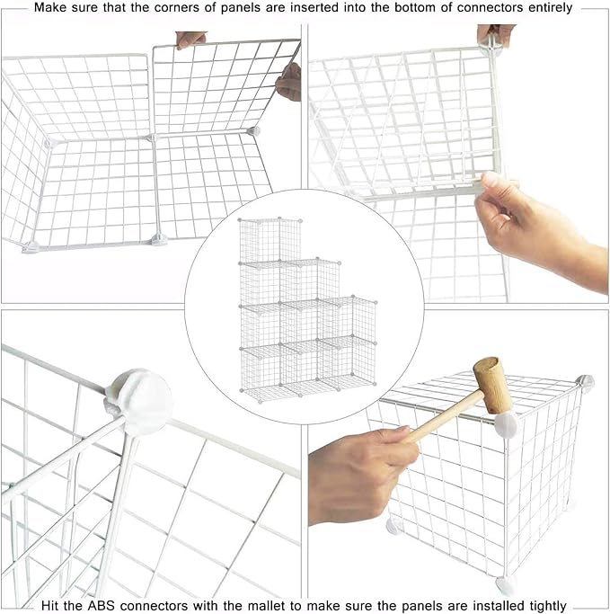 C&AHOME Wire Cube Storage, 9-Cube Organizer Metal, Wire C Grids Storage - Image 7