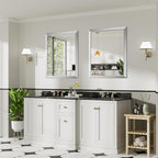 36x30 Inch Brushed Silver Bathroom Mirror - Image 4
