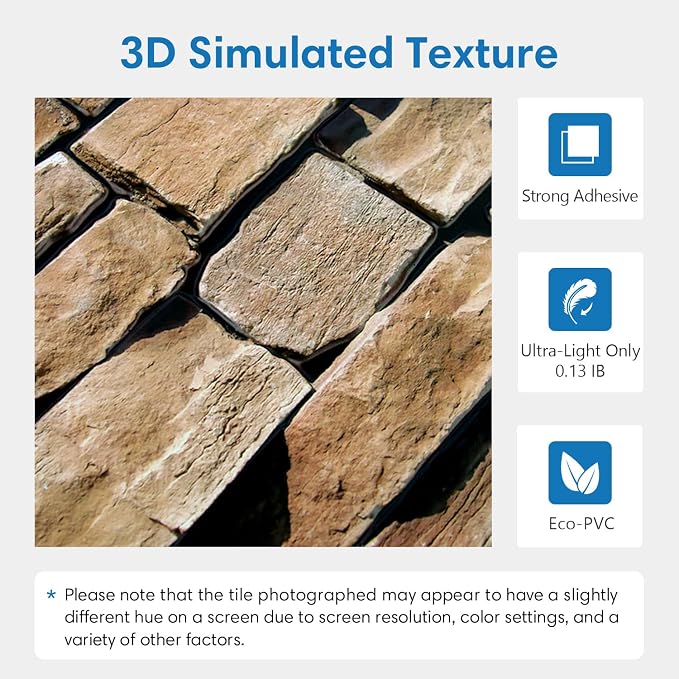 COMSTICKC Peel and Stick Faux Stone Wall Sticker Wall Panels, Not Real Stone - Image 4
