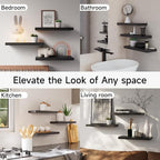 BAYKA Floating Shelves for Wall, Wall Mounted Rustic Wood Shelves for Bathroom - Image 8