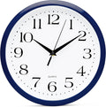 Bernhard Products Navy Wall Clock Silent Non Ticking by BernhardProducts