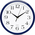 Bernhard Products Navy Wall Clock Silent Non Ticking by BernhardProducts