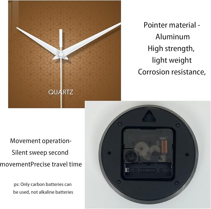 XFM Brown Wall Clock 12 Inch Modern Silent Wall Clocks Battery Operated Round - Image 7