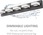 Ralbay Dimmable Matte Black Vanity Light Modern 5 Lights Acrylic Stainless - Image 7