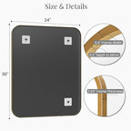 2-Pack 24x30 Inch Matte Gold Bathroom Vanity Mirrors | Flush Mount Deep Set - Image 6