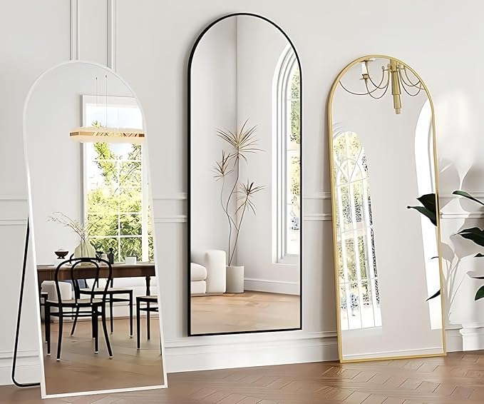 Dewfig Arched Full Length Mirror, Full Body Mirrors - Image 4