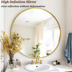 Gold Round Mirror 18 inch, Round Bathroom Mirror, Wall Mirrors - Image 3