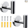 Towel Hooks for Bathroom 2 Packs Screw- in Chrome Finish Wall Mount Towel by Homagic