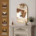 XRAMFY 24"x36" Gold Arched Bathroom Mirror - Image 5