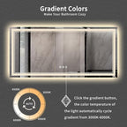 Big Bathroom Mirror, 84x40 Inch Gradient Front and Backlit Lighted Mirror - Image 3