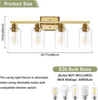 Unicozin Modern Bathroom Light Fixtures, 4 Light Vanity Lights Over Mirror - Image 6