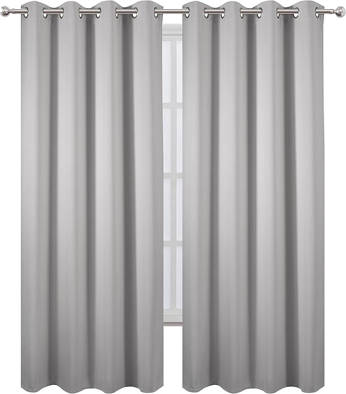 LEMOMO Blackout Curtains 66 x 95 inch/Light Grey Curtains Set of 2 - Image 2