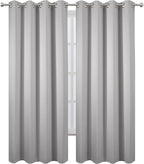 LEMOMO Blackout Curtains 52 x 84 inch/Light Grey Curtains Set of 2 - Image 2