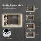 Bathroom Mirror with Lights, 60x40 Inch Gradient Front and Backlit Mirror - Image 4