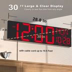 JALL 30" Large Digital Wall Mount Clock - Image 3