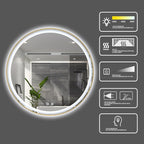Itrue 36 Inch LED Bathroom Round Mirror, Adjustable Color Temp & Brightness - Image 2