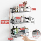 Godboat Bathroom Organizers and Storage, 3-Tier Wall Shelves, Over Toilet Rack - Image 2