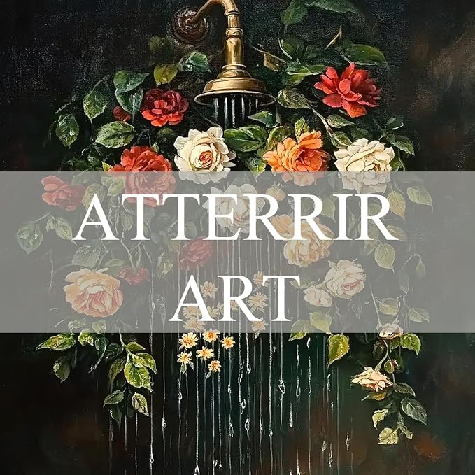 AtterrirArt Vintage Bathroom Framed Wall Art, Moody Botanical Canvas Print - Image 7