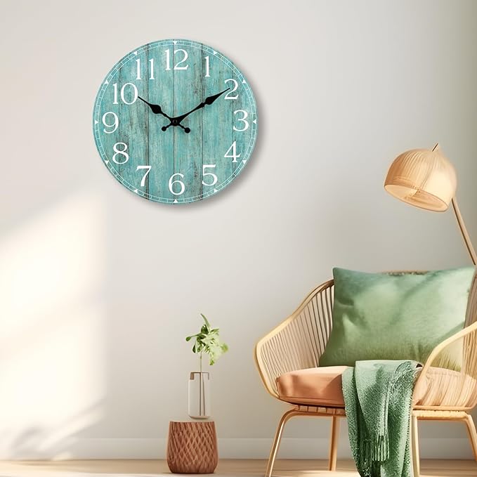 12 Inch Teal Wall Clock - Image 3